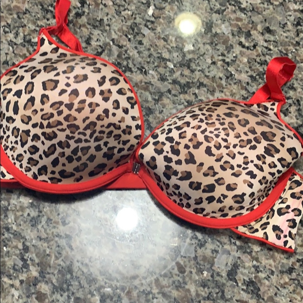 Cacique reversible plunge bra red/cheetah
